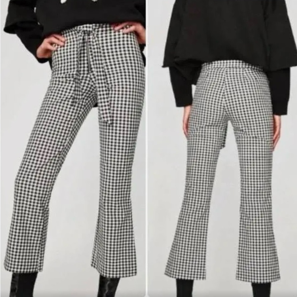 Zara black and white gingham pants. Size S